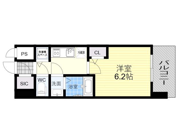 LA DOUCEUR北巽(1K/8階)の間取り写真