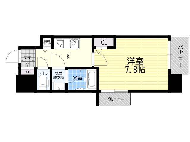 LA DOUCEUR北巽(1K/4階)の間取り写真