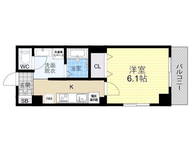 みおつくし杭全(1K/7階)の間取り写真