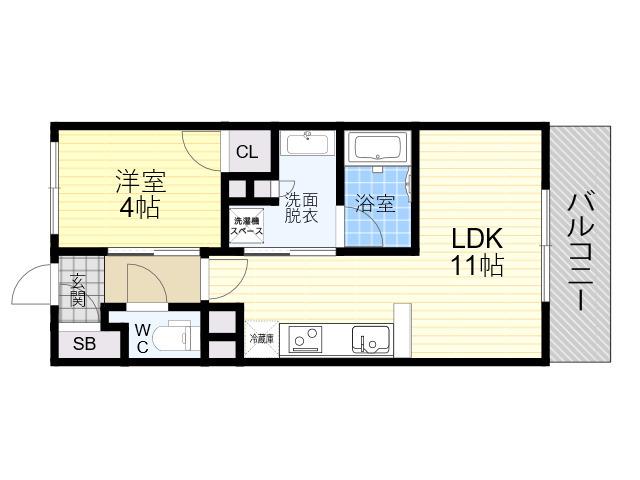 PHOERME TENNOJI イースト(1LDK/3階)の間取り写真