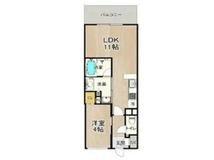 PHOERME TENNOJI イースト(1LDK/9階)の間取り写真