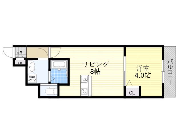 H-MAISON平野イーストⅢ(1LDK/3階)の間取り写真