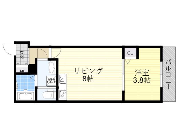 H-MAISON平野イーストⅢ(1LDK/1階)の間取り写真