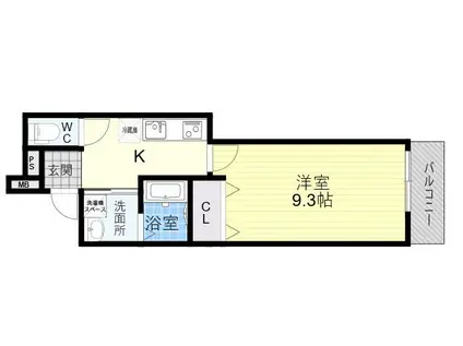 フジパレス長原駅西Ⅰ番館(1K/3階)の間取り写真
