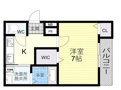 フジパレス長原駅西Ⅱ番館(1K/2階)の間取り写真