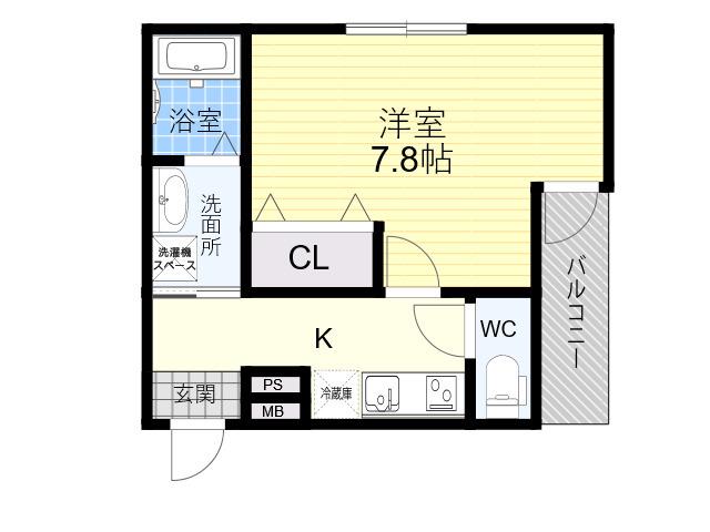 フジパレス長原駅西6番館(1K/1階)の間取り写真