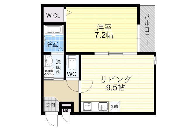カーサ針一東(1LDK/3階)の間取り写真