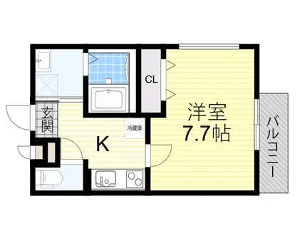 フジパレス平野郷 Ⅴ番館(1K/2階)の間取り写真