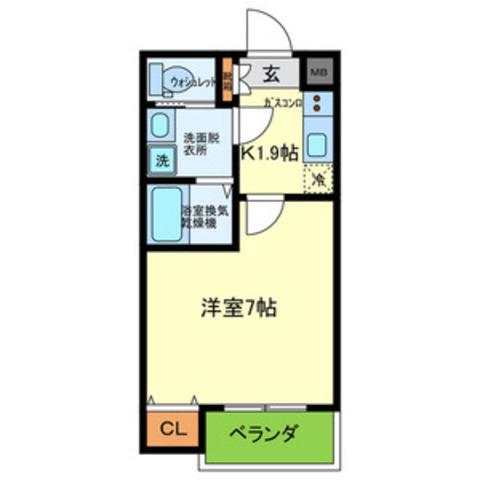 HーMAISON加美正覚寺Ⅷ(1K/1階)の間取り写真