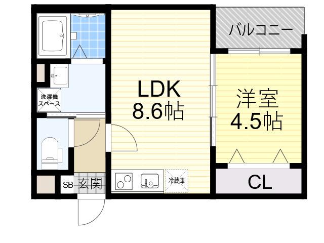 PRIMO CASA TS(1LDK/1階)の間取り写真