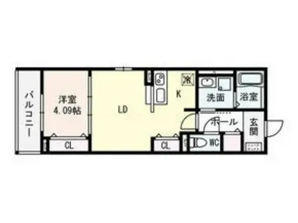 CELESTE(1LDK/2階)の間取り写真