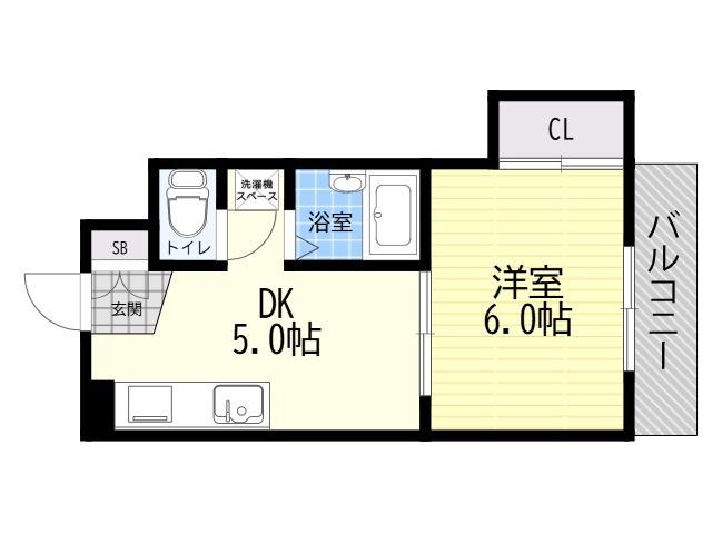 第二石見ハイツ(ワンルーム/3階)の間取り写真