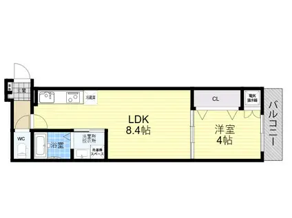 ホークシーム(1LDK/3階)の間取り写真