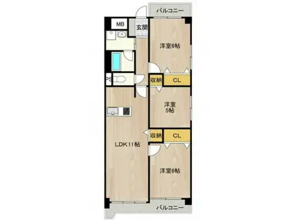 サニーセトナ(3LDK/4階)の間取り写真