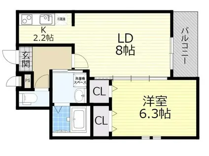 SOLARC VITA 2(1LDK/1階)の間取り写真