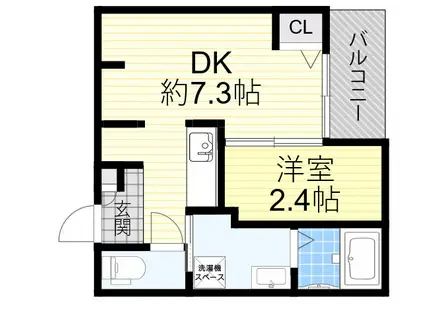 エヌエムキャトフヴァンディセット(1DK/2階)の間取り写真