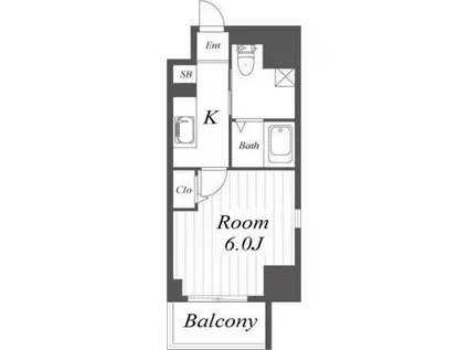 LIVE CASA田辺(1K/5階)の間取り写真