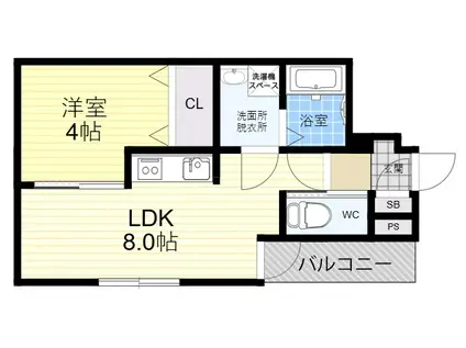 H-MAISON加美正覚寺Ⅹ(1LDK/1階)の間取り写真