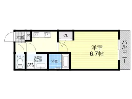 H-MAISON 平野イーストⅣ(1K/1階)の間取り写真