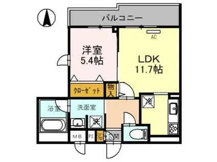 コンフォルタ(1LDK/5階)の間取り写真