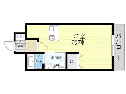 ESCALADE(ワンルーム/2階)の間取り写真