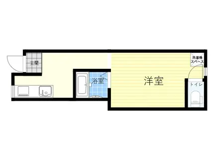 岡ハイツ(1K/1階)の間取り写真