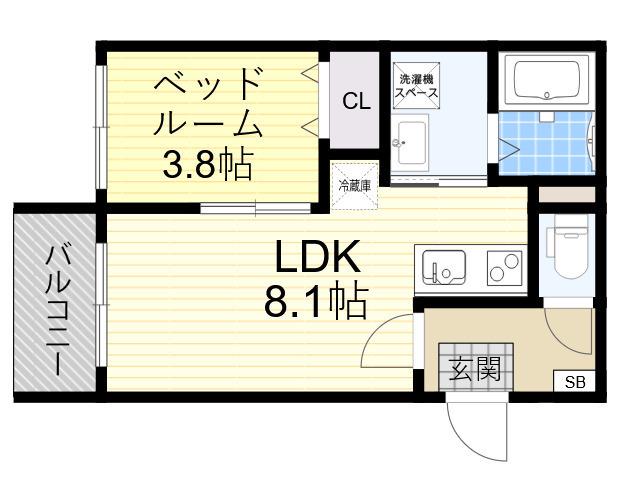 APTEX(1LDK/2階)の間取り写真