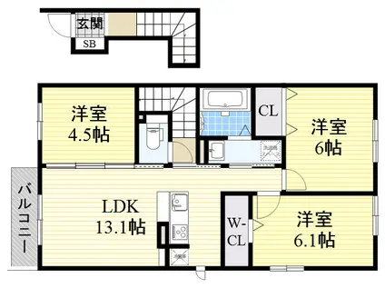 アルカンシェル(3LDK/2階)の間取り写真