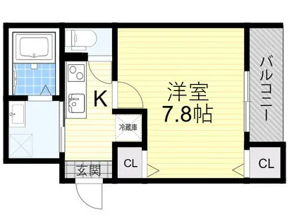 フジパレス今川公園東3番館(1K/3階)の間取り写真