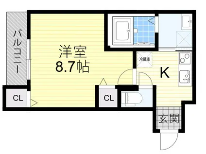 フジパレス今川公園東3番館(1K/1階)の間取り写真