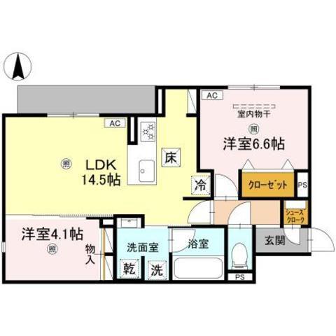 CLASHIST加美東(2LDK/1階)の間取り写真
