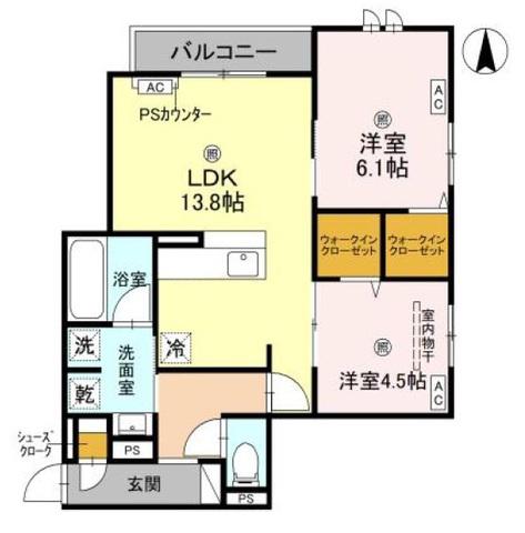 CLASHIST加美東(2LDK/3階)の間取り写真