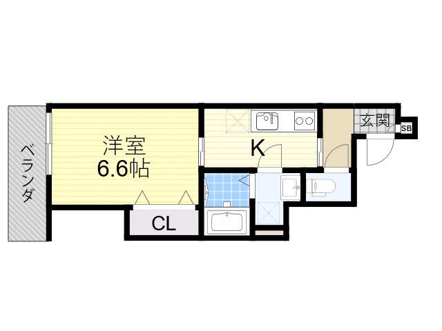 クレアール西今川(1K/1階)の間取り写真