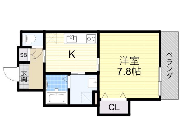 クレアール西今川(1K/3階)の間取り写真
