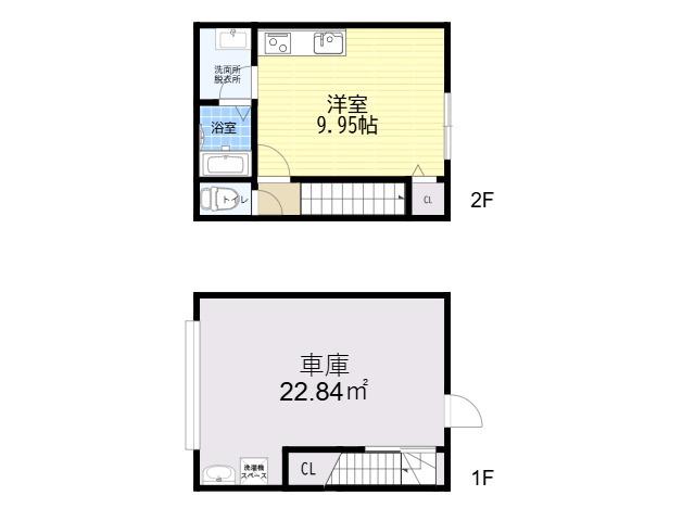 GARAGE HOUSE WOODS(ワンルーム)の間取り写真