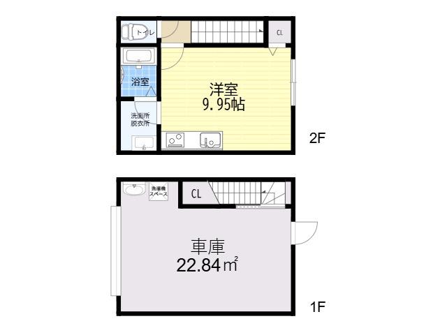 GARAGE HOUSE WOODS(ワンルーム)の間取り写真