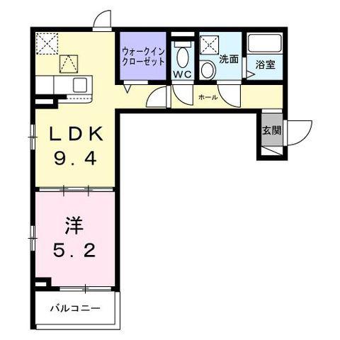 ハートウェル(1LDK/1階)の間取り写真
