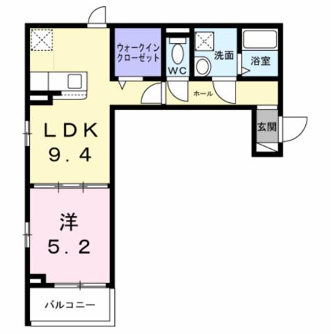 ハートウェル(1LDK/2階)の間取り写真