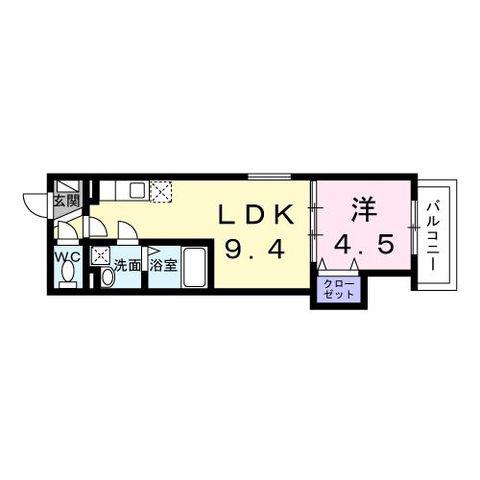 グランルーベル(1LDK/1階)の間取り写真