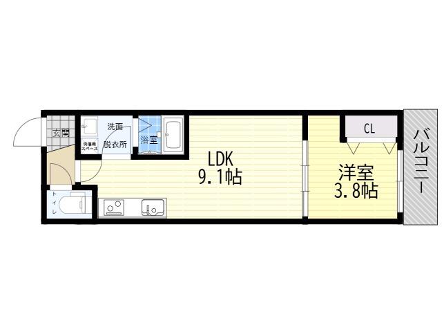 D PORTA ADORABLE(1LDK/1階)の間取り写真