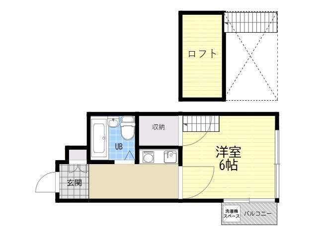 エンバール帝塚山(1K/1階)の間取り写真