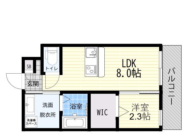 リアコート北田辺II(1LDK/3階)の間取り写真
