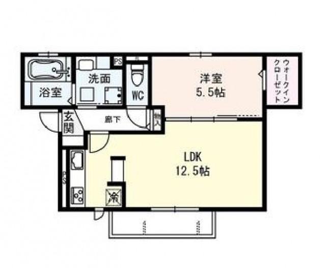 ブリックヒルズ(1LDK/2階)の間取り写真
