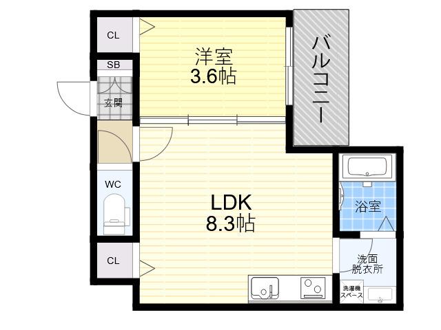 D PORTA BIJOU(1LDK/3階)の間取り写真