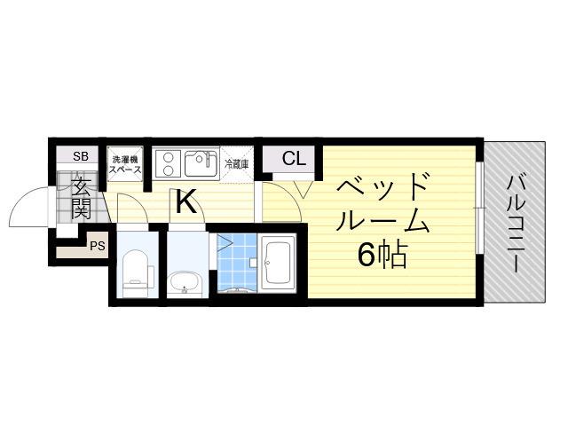 アドバンス大阪ベクエム(1K/8階)の間取り写真