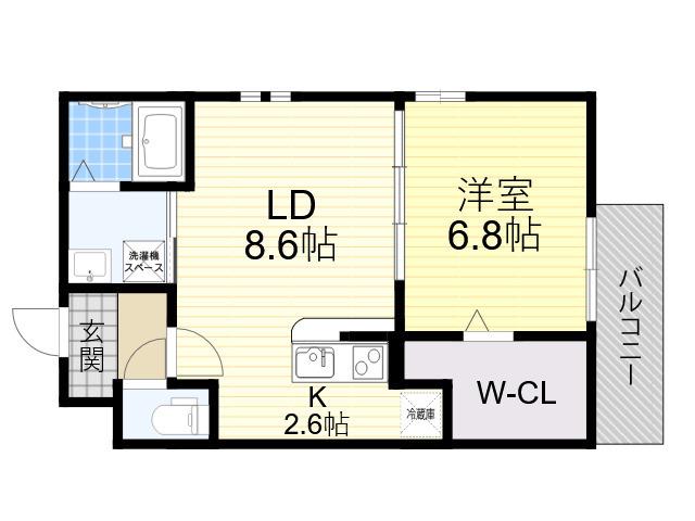 フジパレス今川2番館(1LDK/3階)の間取り写真
