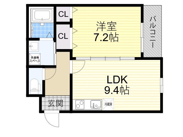 フジパレス今川1番館(1LDK/2階)の間取り写真