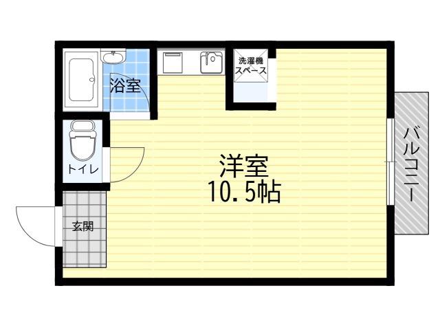 CACHETTE加美東(1DK/1階)の間取り写真