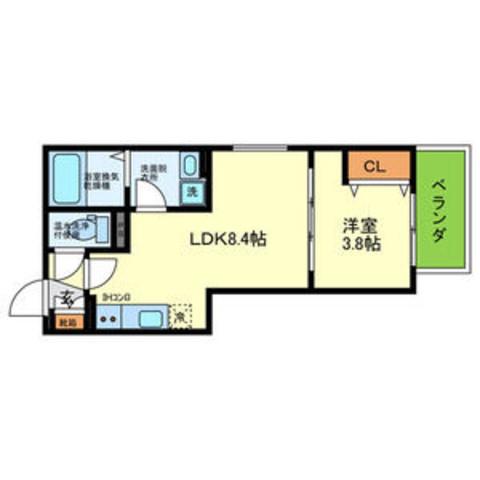 D PORTA CEREZO(1LDK/1階)の間取り写真