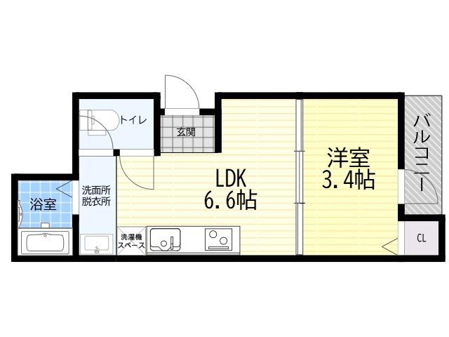 SUN生三番館(1DK/1階)の間取り写真